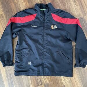 Reebok NHL Chicago Blackhawks Men’s XL Softshell Zip Up Jacket Black